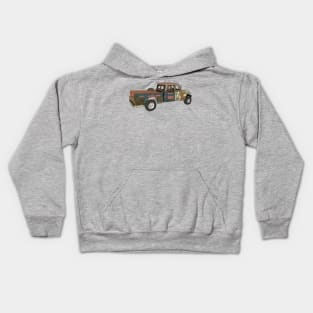 Hand Drawn Jeep Willys Custom Truck Kids Hoodie